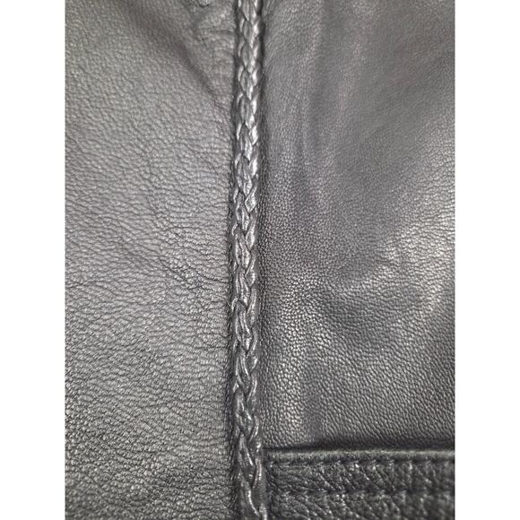 Milwaukee Leather Black Premium Leather Classic Braided Motorcycle Vest XL - Picture 3 of 7